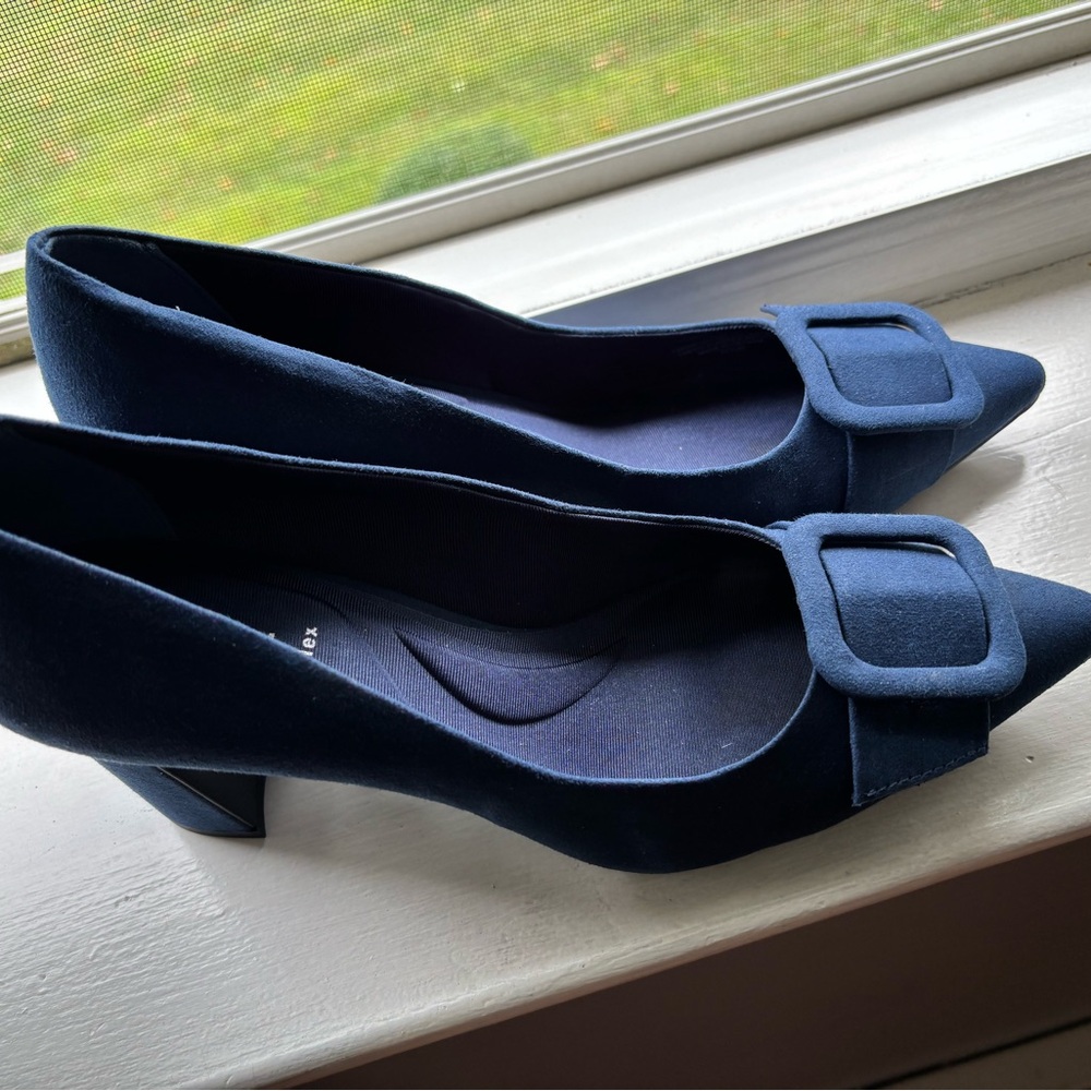 Anne Klein Navy Blue Heels with Buckle